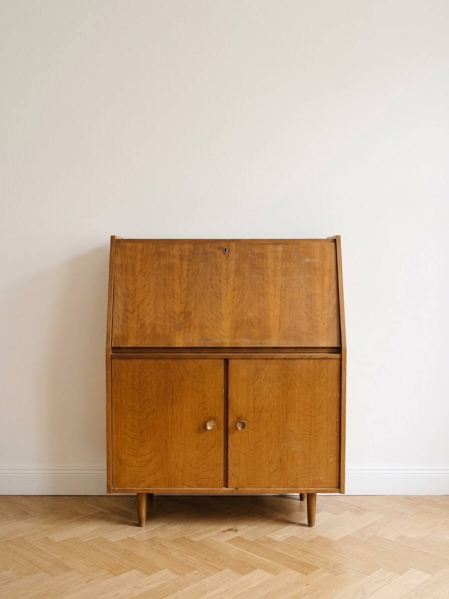 Vintage Scandinavian wooden secretary from the 1960s.