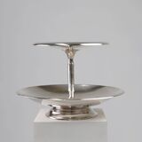 Large antique silver-plated bowl / etagère, France ca. 1900