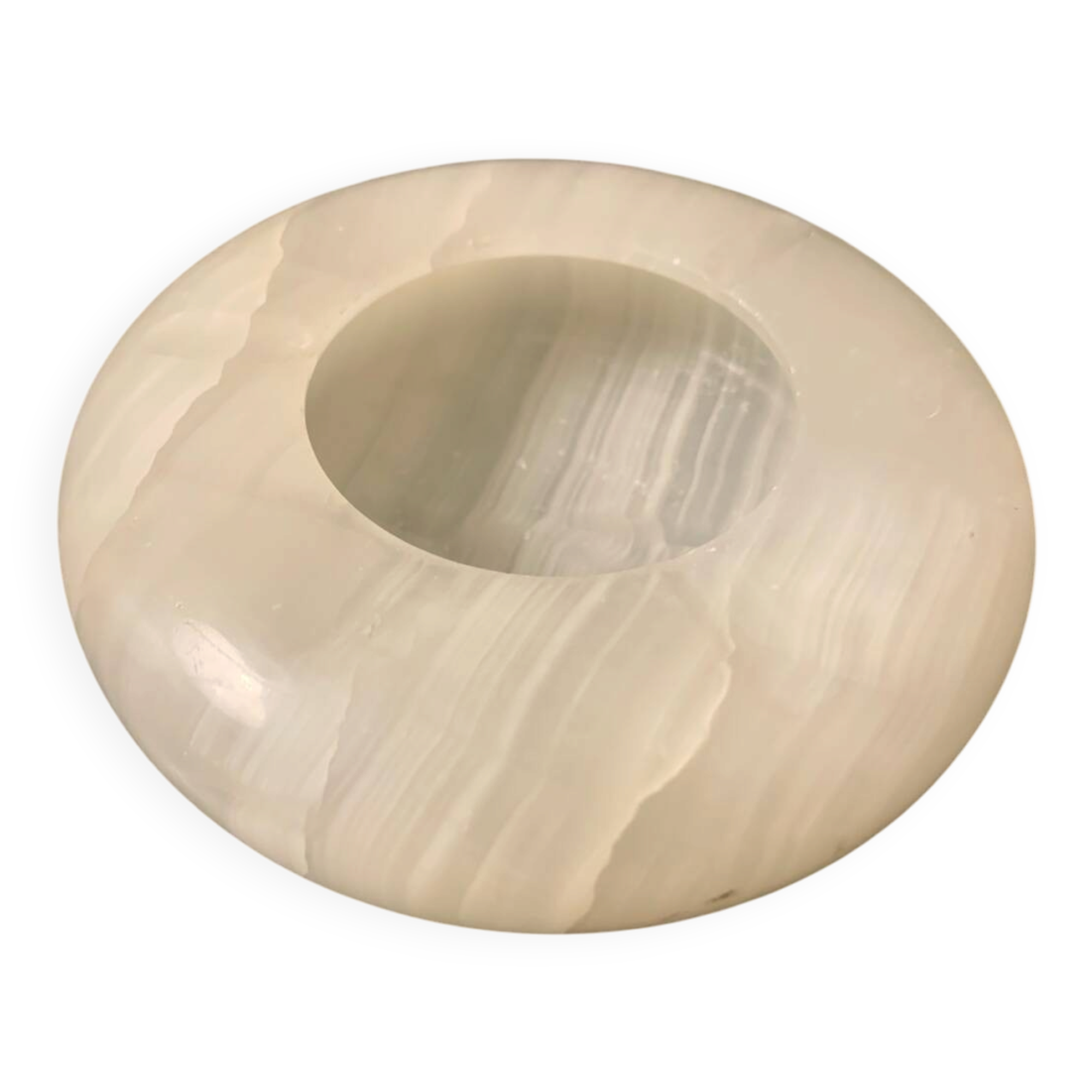 Vintage white onyx ashtray catchall