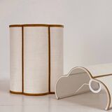 Pair of ecru jute and bronze velvet wall lights