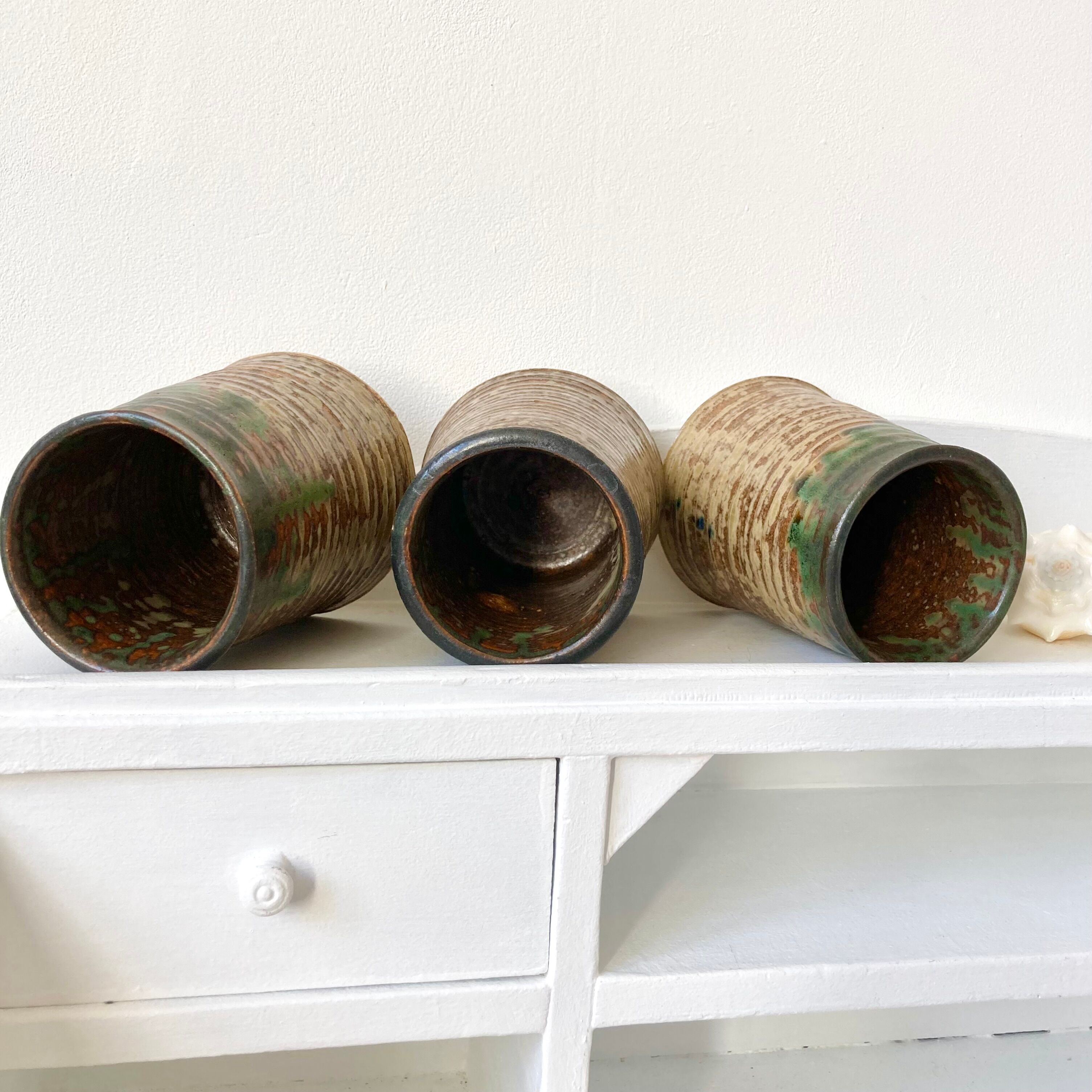 Set 6 cups cups vintage pyrite stoneware