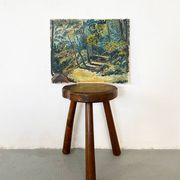 Tableau, huile sur toile « Chemin dans la forêt »