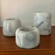 Vintage marble candlestick trio from the 1970s.
