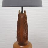 Lamp horse rider chess solid wood turned vintage
