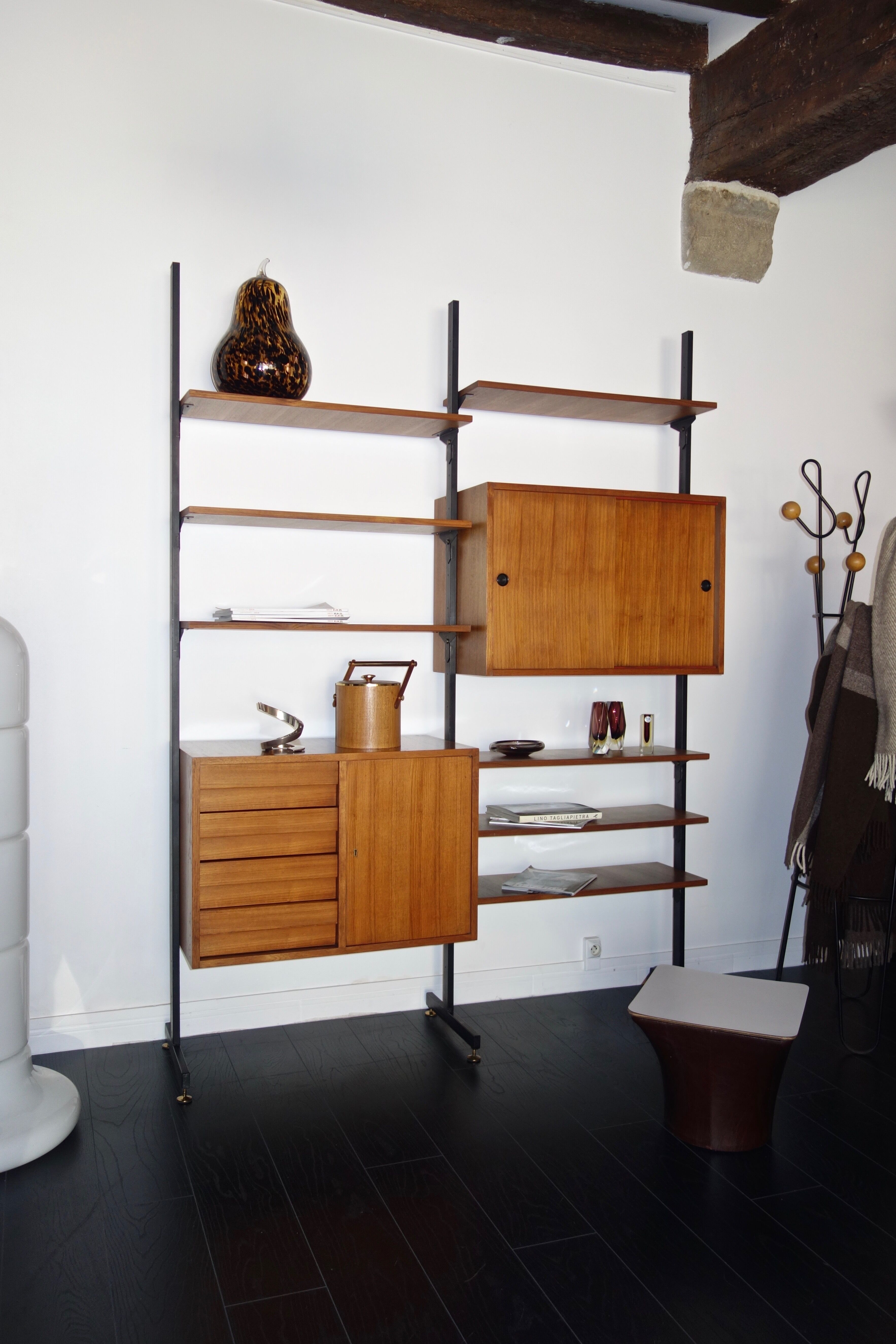 Bookcase italian teak of the 1950s