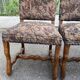 6 Louis XIV chairs made of solid wood with sheep bone and 19th-century floral fabric.