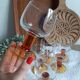 Verres à eau vintage pieds ambrés