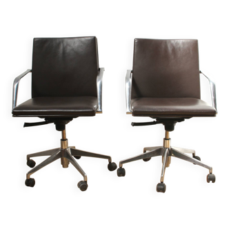 Pair of Mizar office chairs, Matteo Grassi