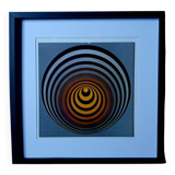 Title: Optical Art Painting "Tunnel" - Vasarely Style - 70s Vibe  
Price