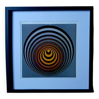 ​Titre : Tableau Art Optique "Tunnel" - Style Vasarely - Vibe 70s
Prix