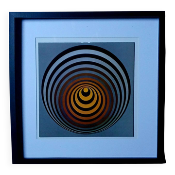 Title: Optical Art Painting "Tunnel" - Vasarely Style - 70s Vibe  
Price