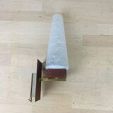 Scandinavian opaline teak wall light from the 60s