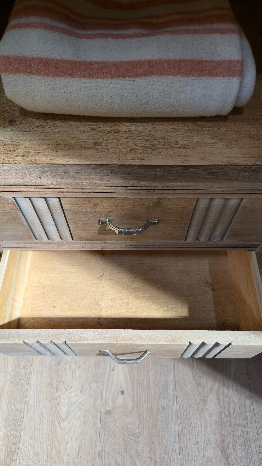 Large Art Deco oak wardrobe, restored