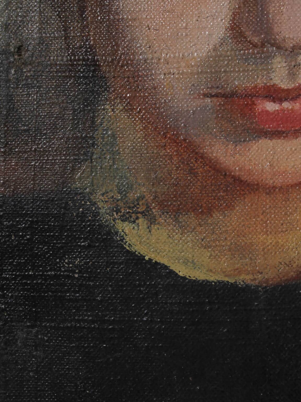 Un portrait d'une jeune femme, huile sur toile, début du 20e siècle.