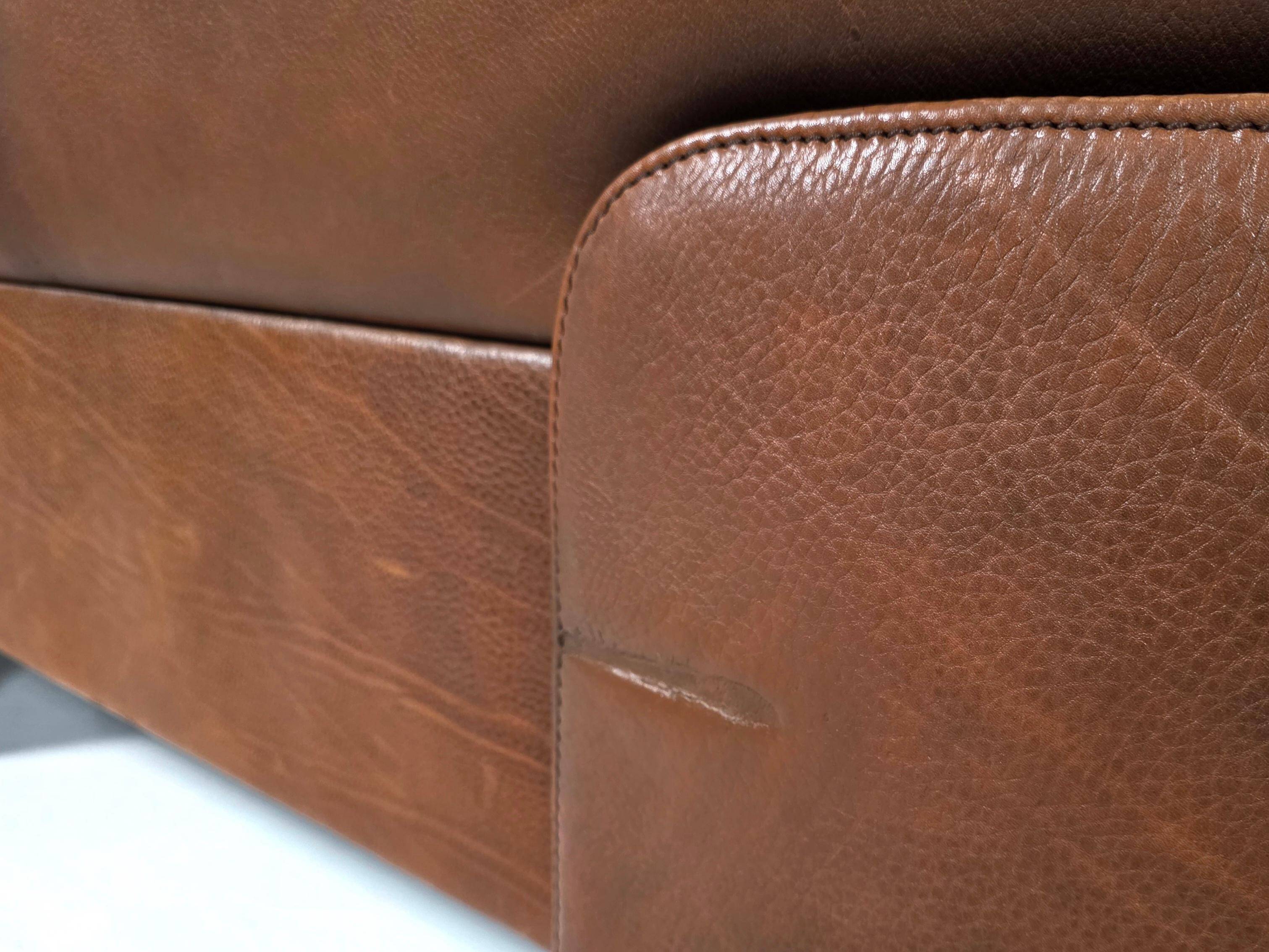 SDe Sede DS-125 Sofa by Gert Lange in cognac leather, Switzerland, 1980s