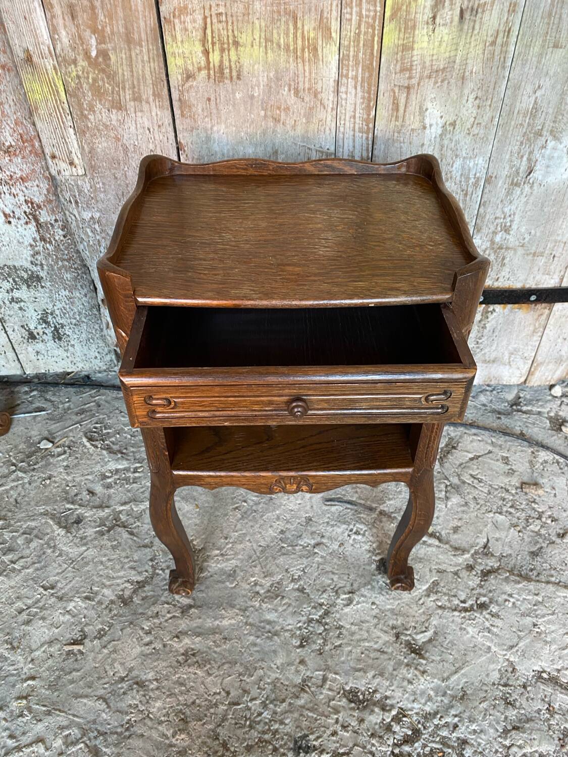 Chevet, table de nuit 1 tiroir, 1 étagère en bois de style Louis XV par Riskoff