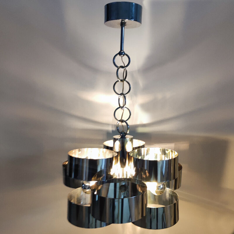 1960s Gorgeous Space Age Pendant Lamp by Sciolari. Made in Italy