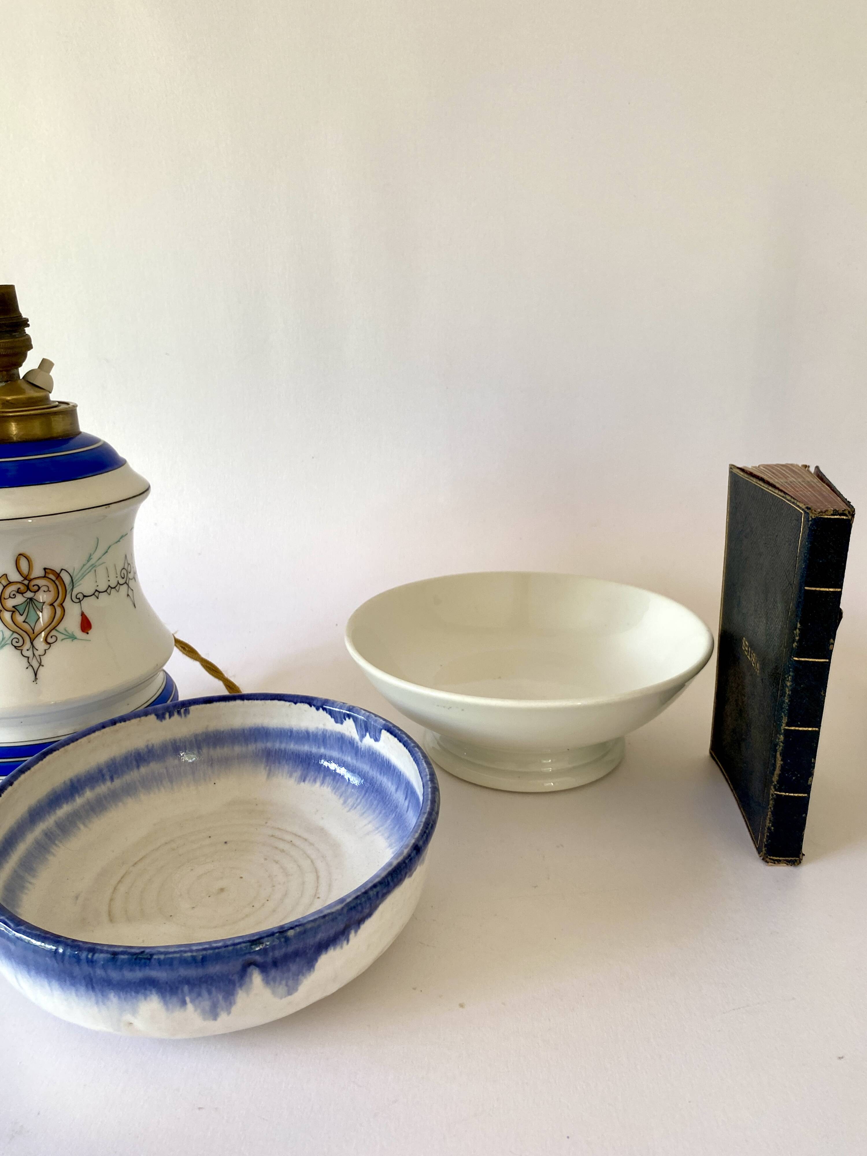 Gustavian style dish, stamped earthenware