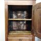 Antique wardrobe standing man