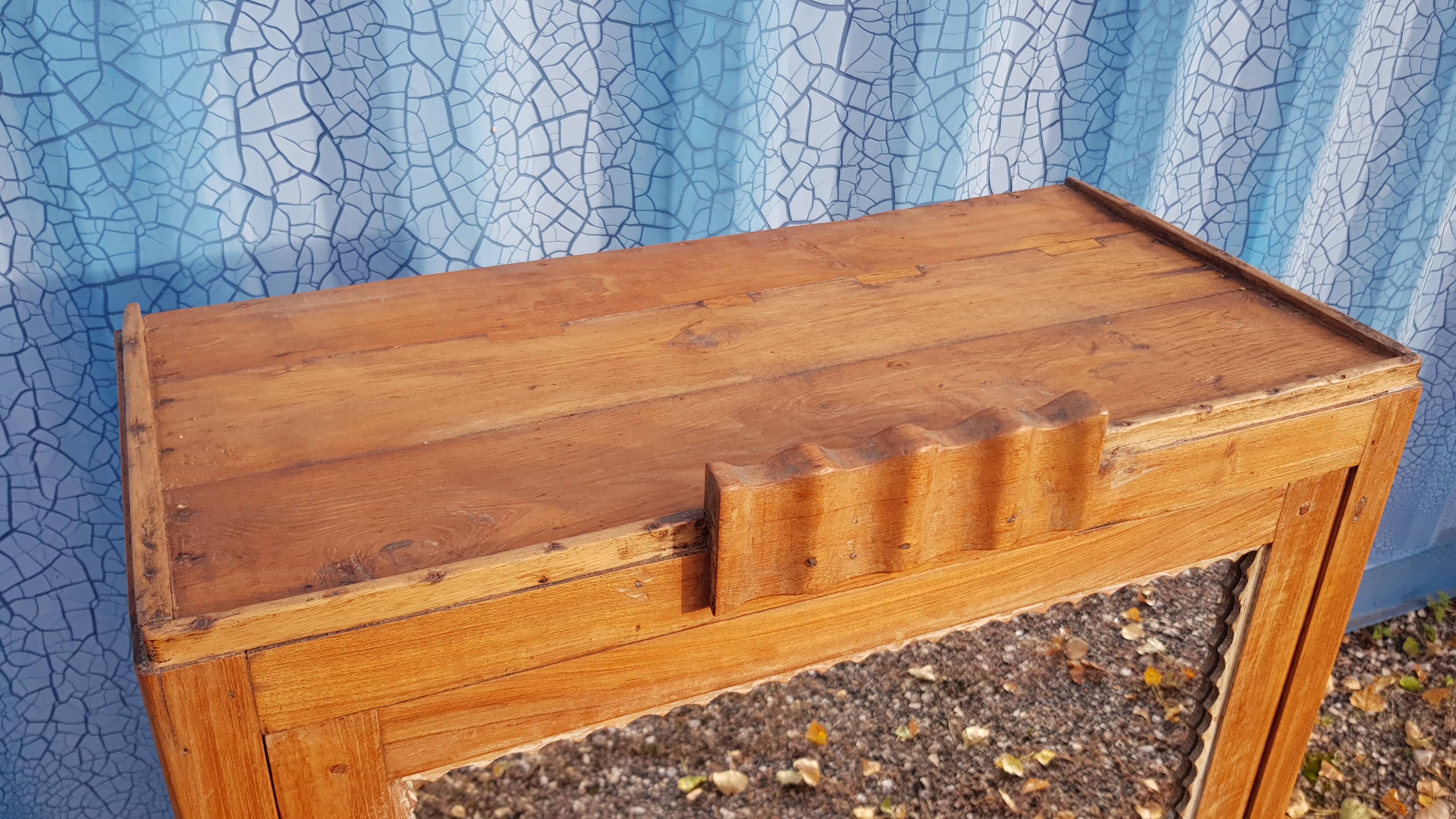 Old Art Deco radio cabinet in Burmese teak