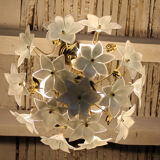 Murano and brass glass flowers