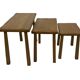 Vintage Set of 3 brutalist oak side or nesting tables 1970s