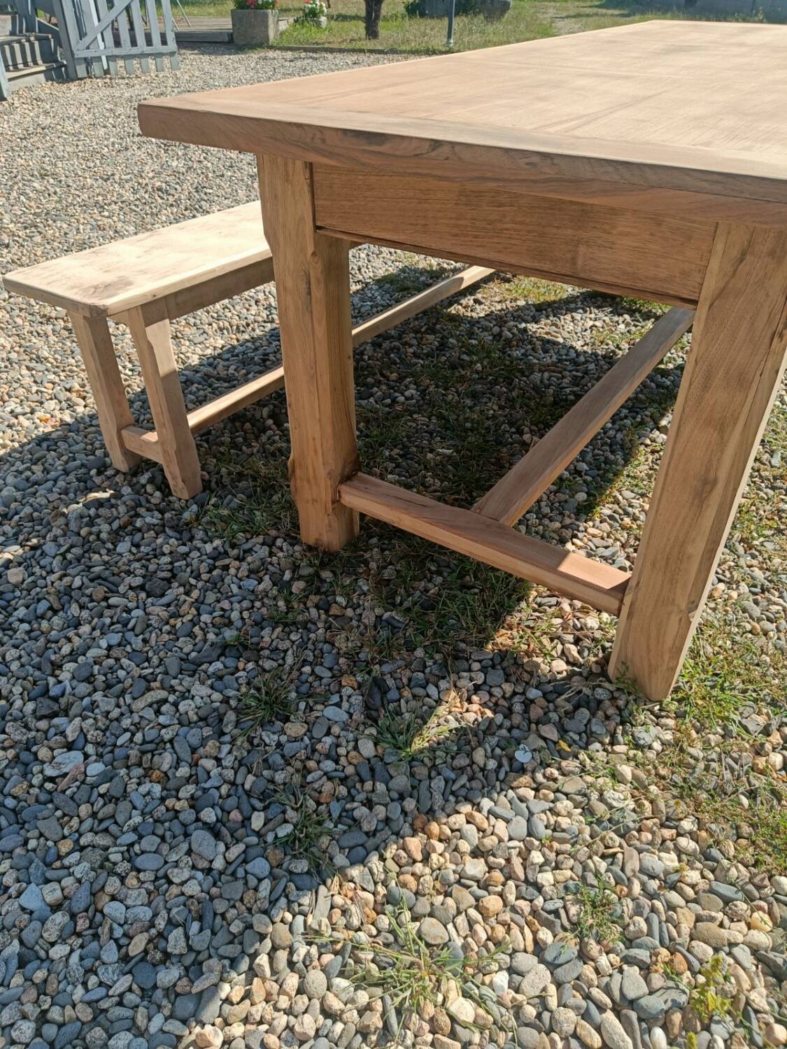 Farmhouse table with bench