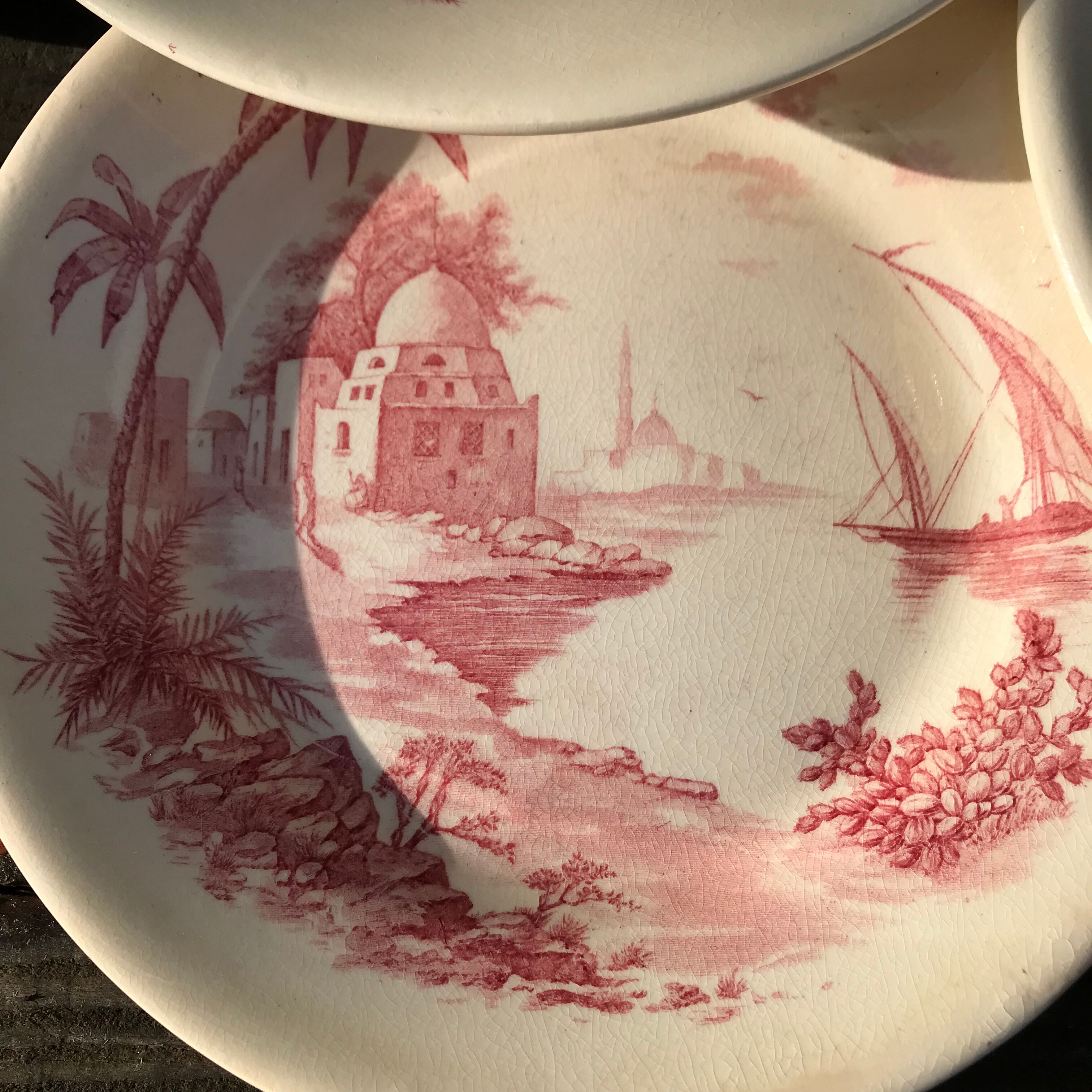 6 assiettes vues d’orient Roses Shabby
