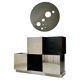 Cubes rétro des années 1970, bar et cabinet de rangement en noir et acier par Roberto Monsani