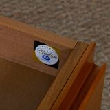 Vintage solid elm bedside table, 1980