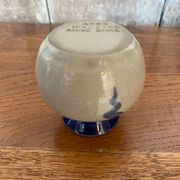 Antique alsace vase anne ehret grey blue stoneware vintage flower decor