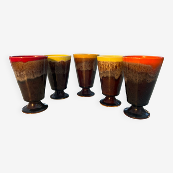 Lot de 5 verres en céramique - multicolore