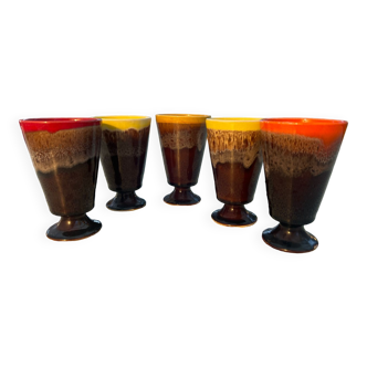 Lot de 5 verres en céramique - multicolore