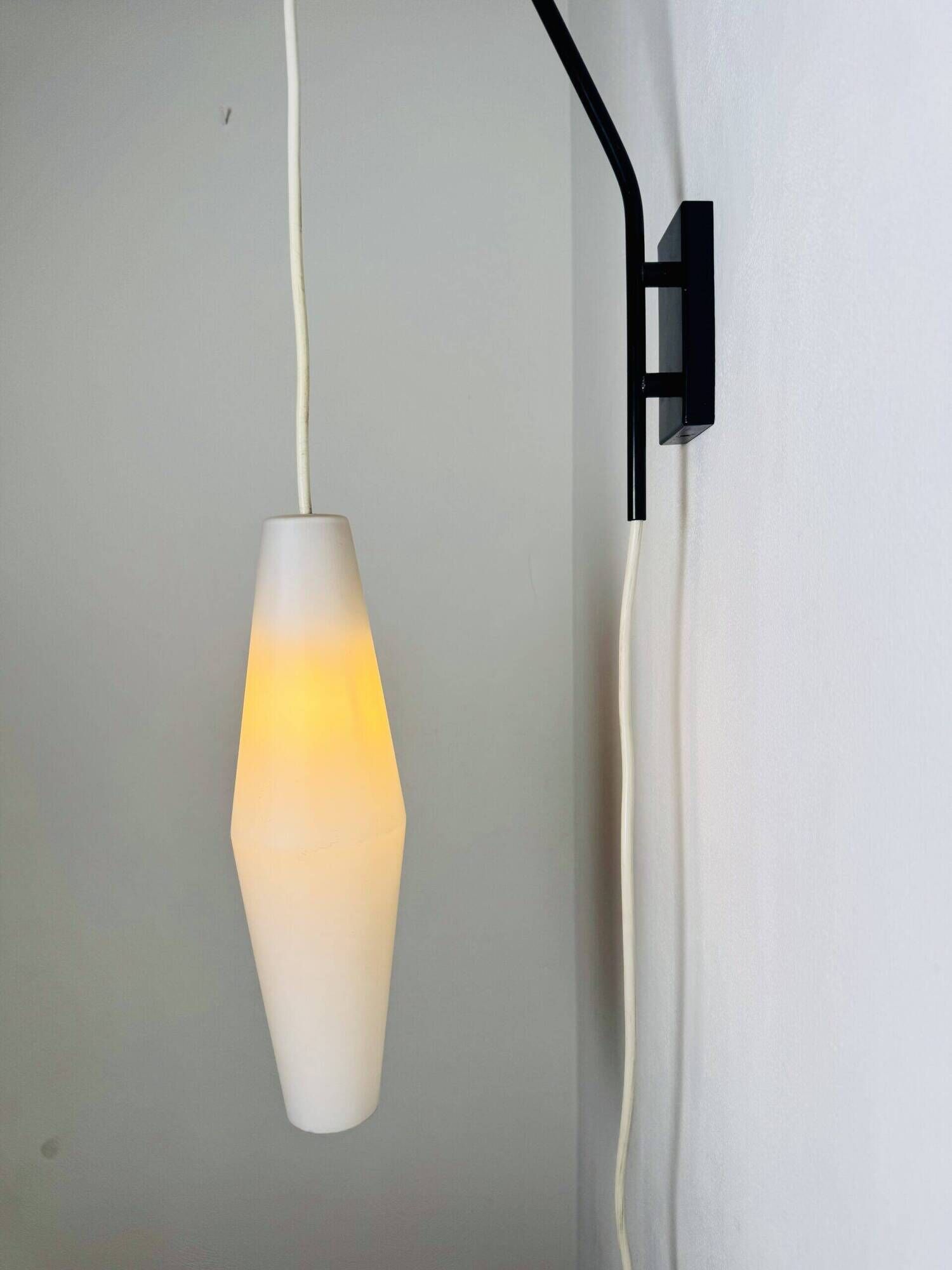 Floating Wall Lamp In Matt Opal Glass By Philips, The Netherlands 1960S