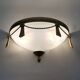 Large pair of half-moon wall lights in brass and glass maison zonca