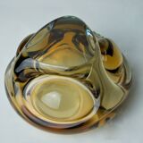 Cendrier Sommerso marron et bleu par Seguso, verre de Murano, Italie, 1970