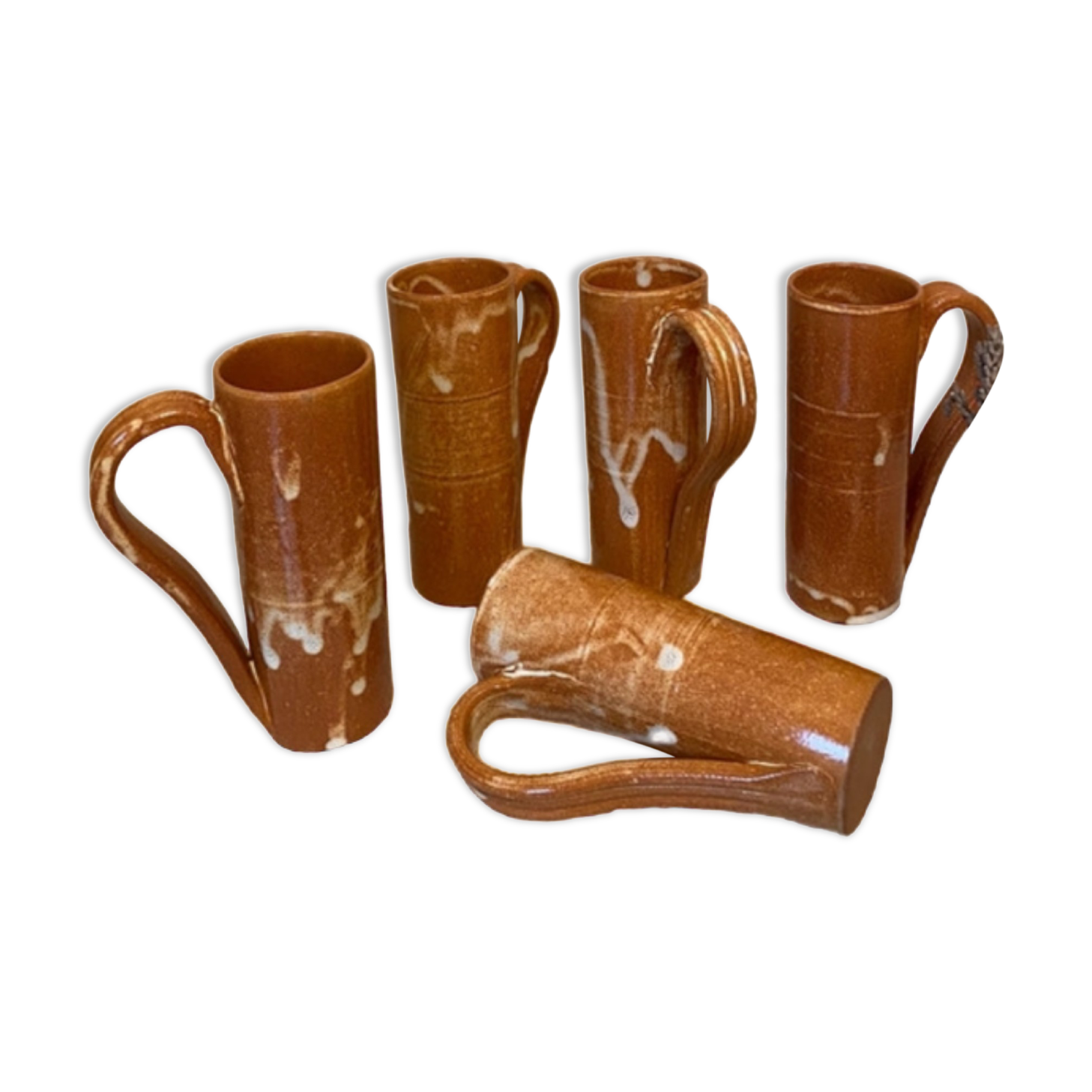 5 tasses en céramique artisanales