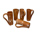 5 handcrafted ceramic cups