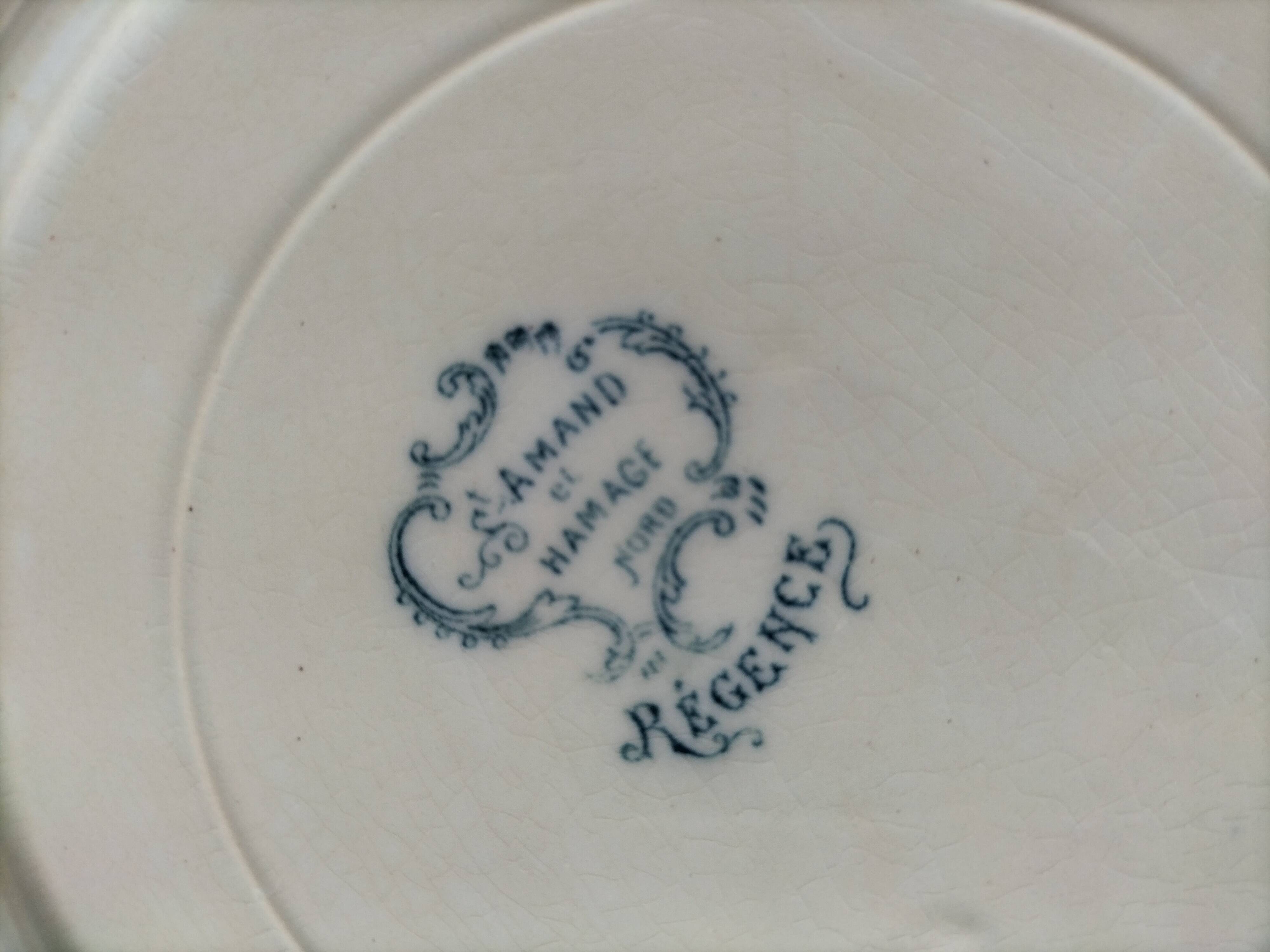 Two ironstone plates Saint-Amand Regency model