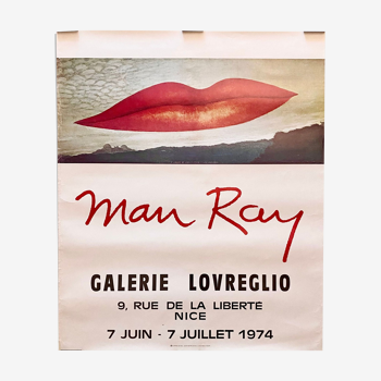 Affiche d’exposition originale  à la Galerie Lovreglio de Nice en 1974 Man Ray