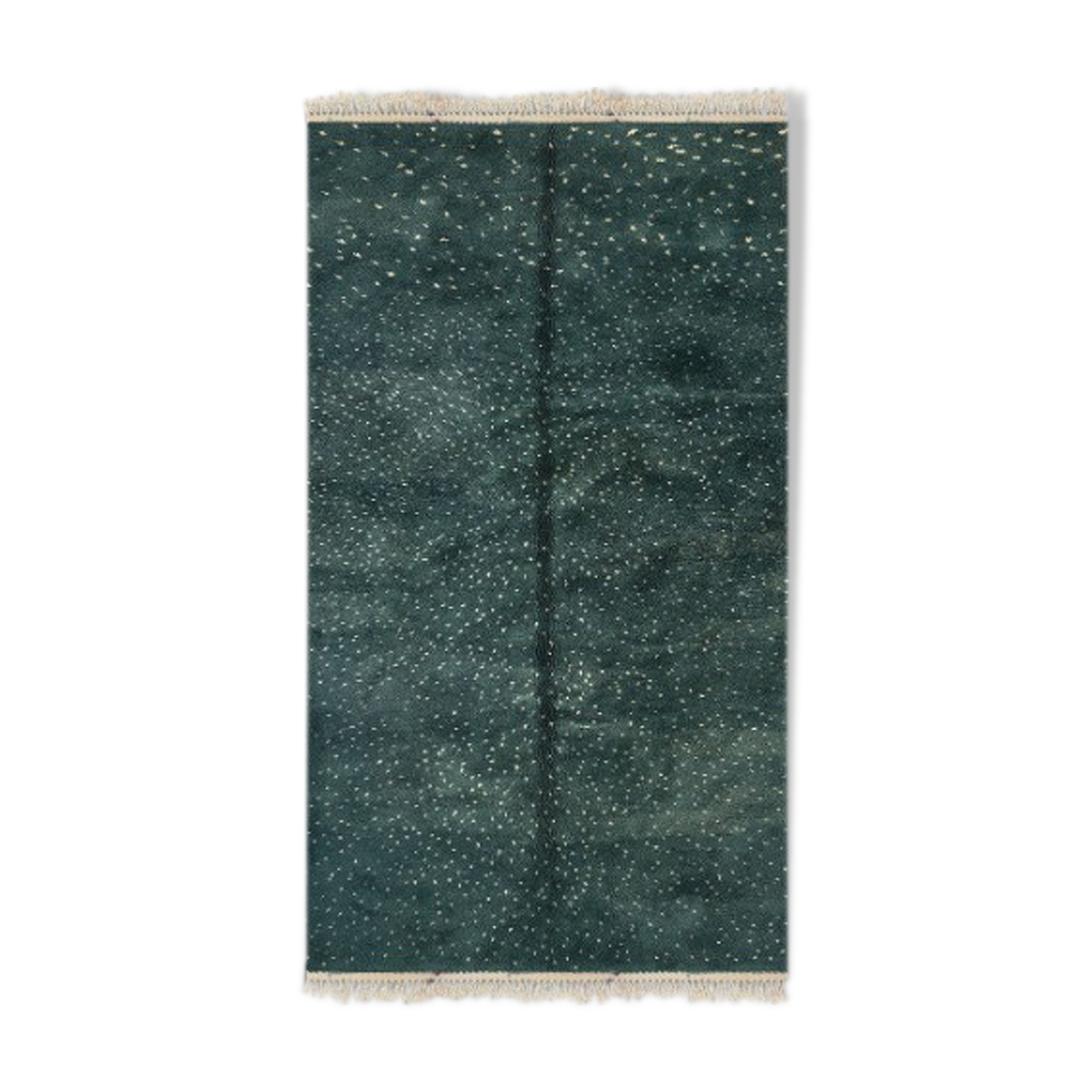 Green mrirt berber carpet with white polka dots 300 x 160