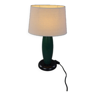 Jolie lampe de table vintage, design space age, socle vert et noir