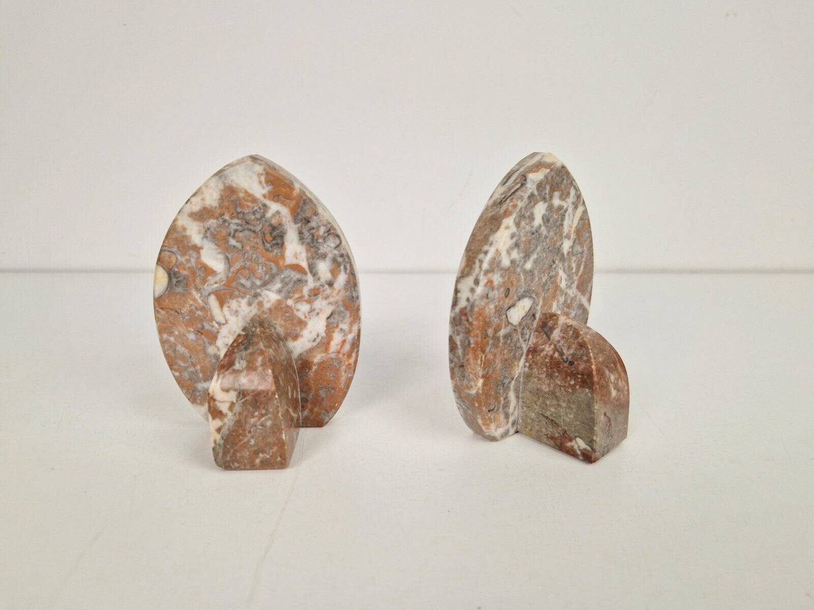 Vintage Art Deco Marble Bookends, France, 1930s, Set of 2