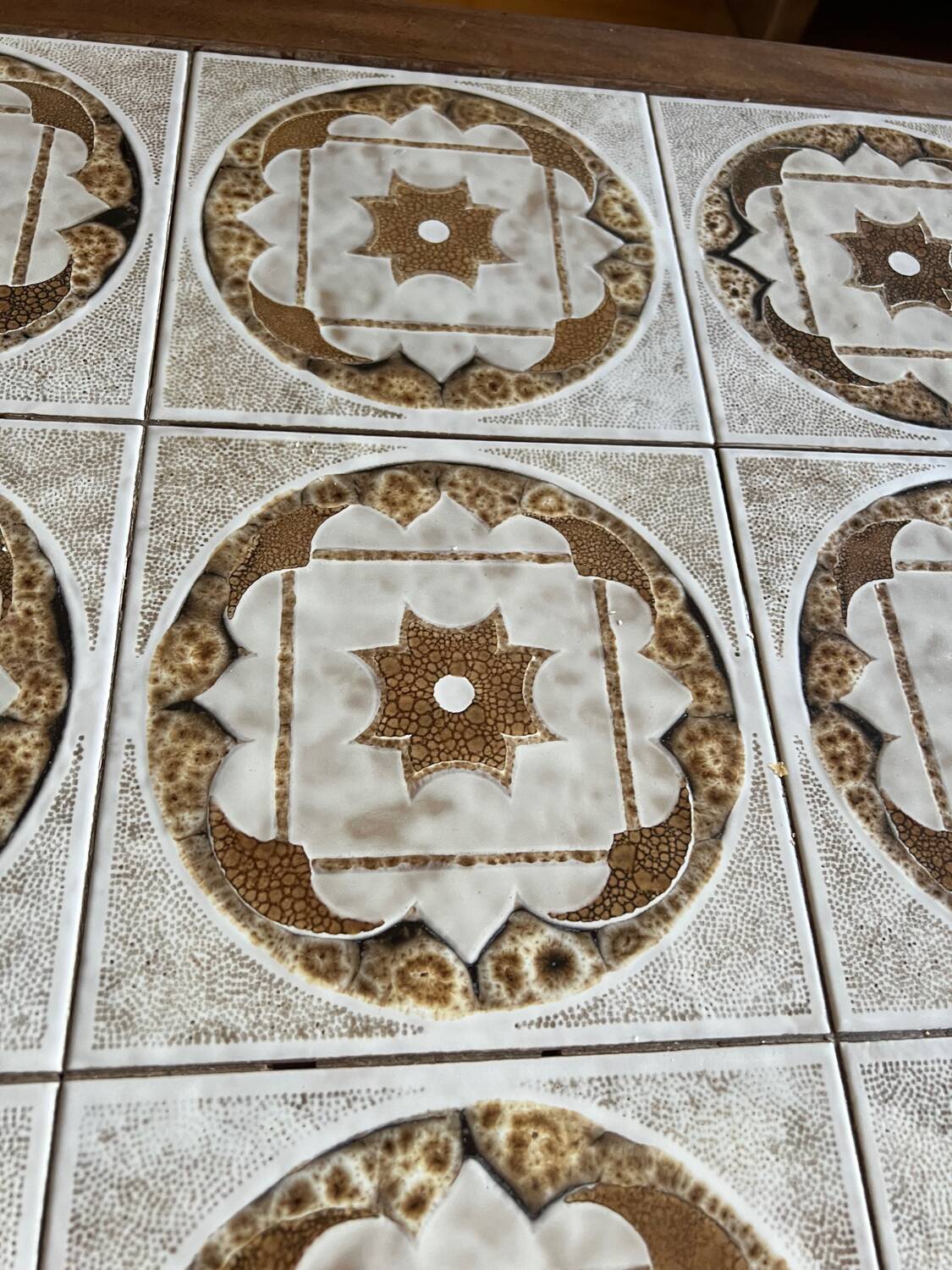 Vintage G-plan ceramic and teak table