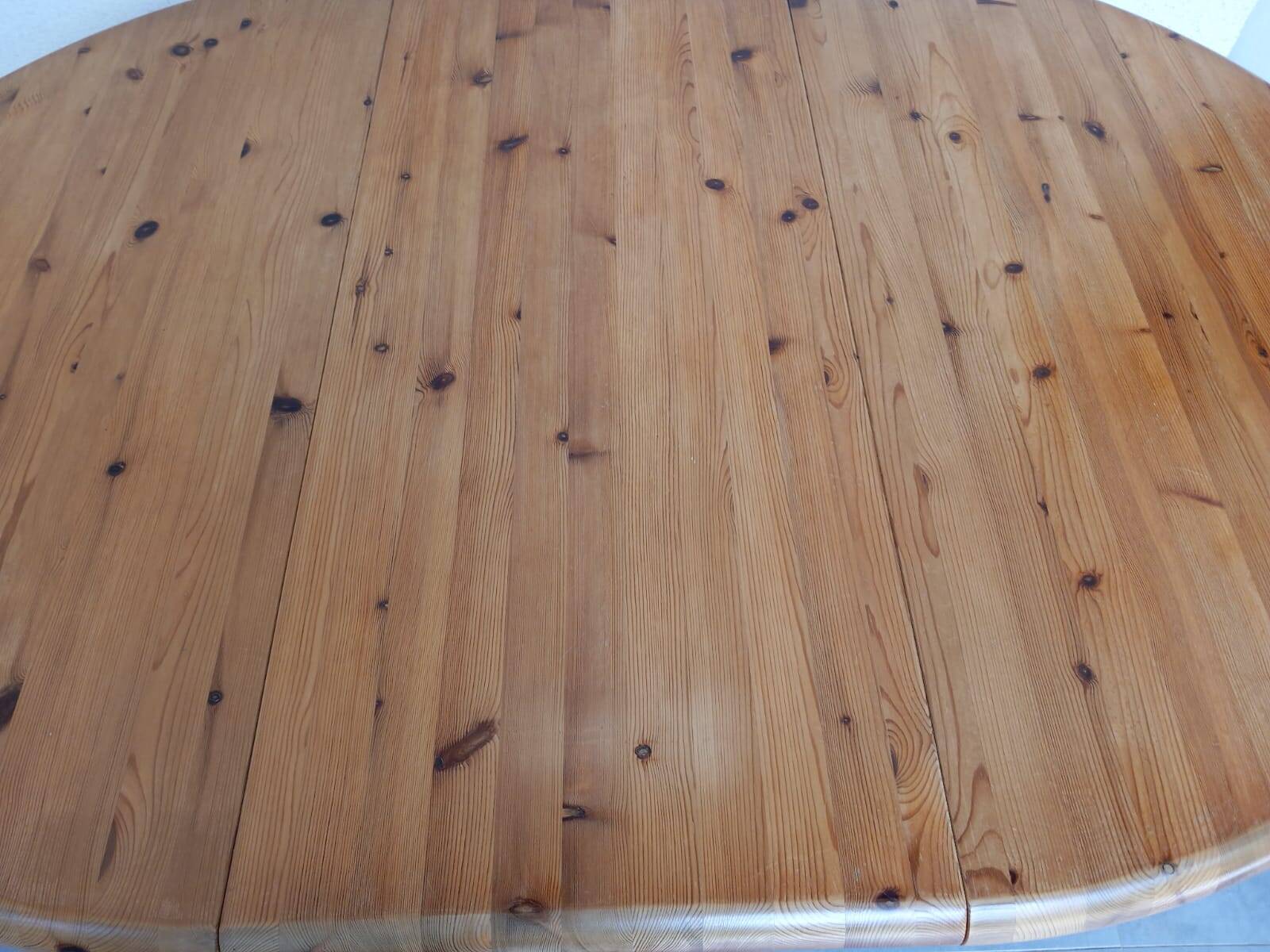 Round pine table, Denmark, 1980s