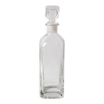 Carafe à whisky en cristal Luigi Bormioli du milieu du siècle avec bouchon.