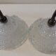 Duo d' appliques en bronze et verre