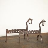 Hand-forged zoomorphic candle holders, Italy, 1950s, set of 2