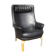 Scandinavian Pilot armchair by Arne Norell in black leather.
