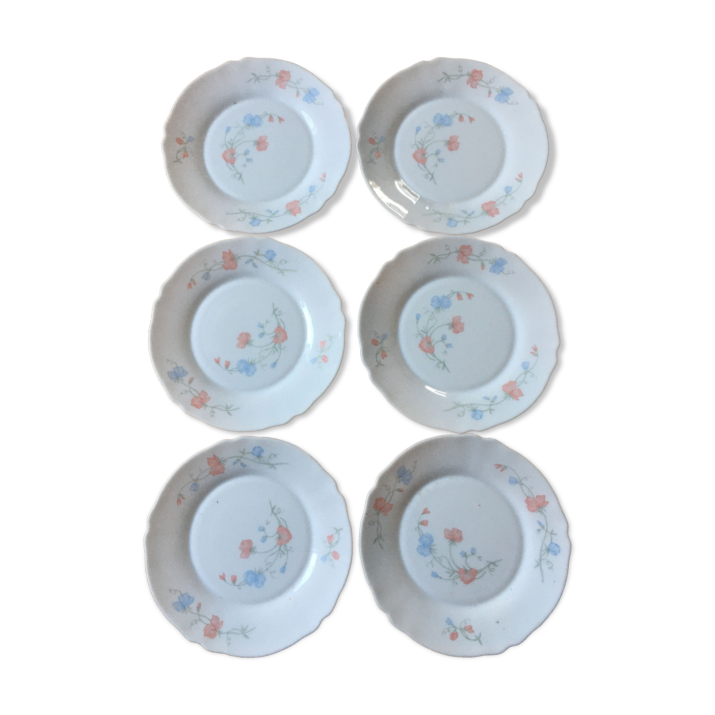 Arcopal set of 6 flat plates scented pea pattern